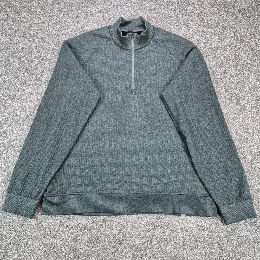 Lululemon Engineered Warmth Half Zip Pullover Mens Large Green Wool Blend